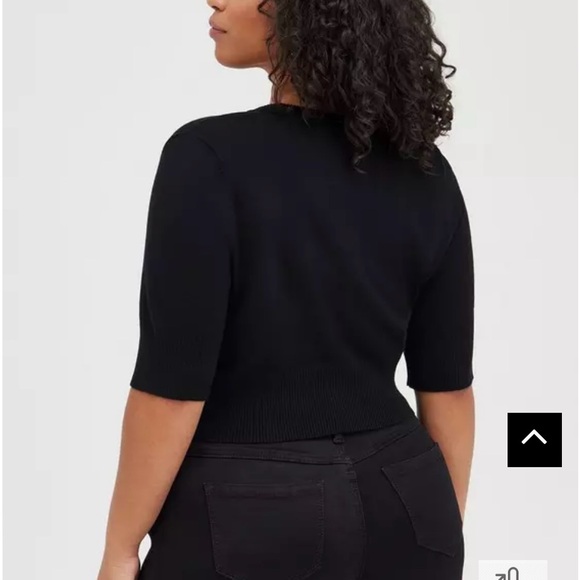 Torrid Cropped Cardigan - Embellished Black SZ 2X, NWT - Picture 8 of 11